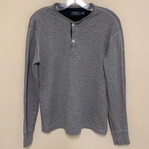 Polo by Ralph Lauren Gray Long Sleeve 1/4 button shirt.